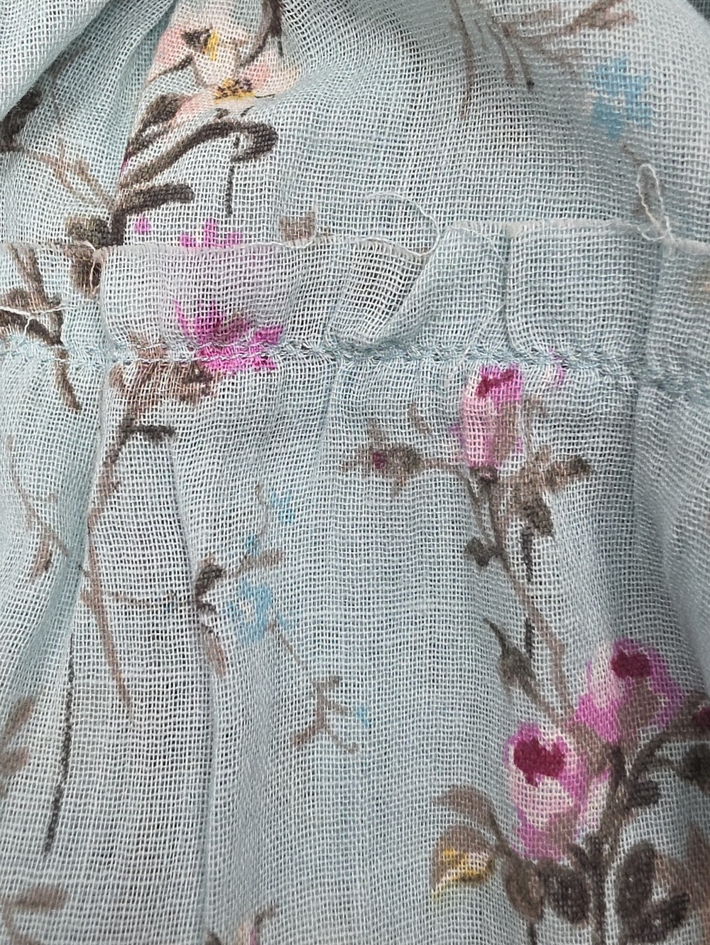 Denim & Supply Ralph Lauren Foam Green Floral Tiered Maxi Skirt M Boho Cotton - Picture 5 of 11